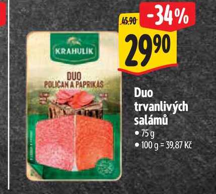   Duo trvanlivých salámů  75g  