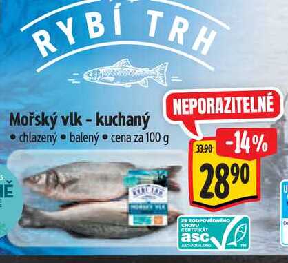 Mořský vlk - kuchaný 100 g