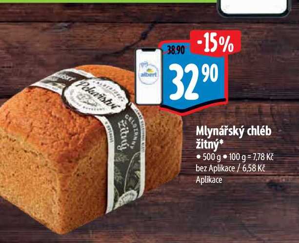  Mlynářský chléb žitný  500 g 1 