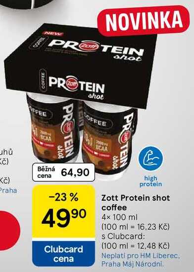 Zott Protein shot coffee, 4× 100 ml  