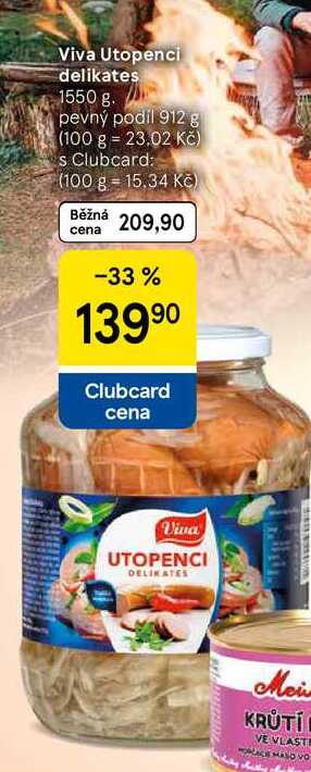 Viva Utopenci delikates, 1550 g. pevný podil 912 g  