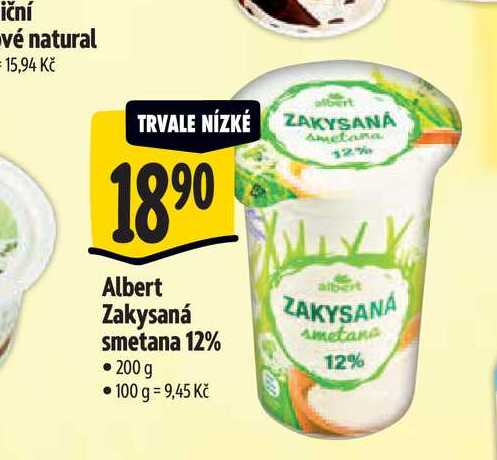  Albert Zakysaná smetana 12%  200 g