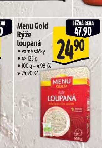   Menu Gold Rýže loupaná  varné sáčky 4x125 g  