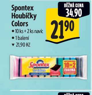 Spontex Houbičky Colors  10 ks + 2ks navíc 