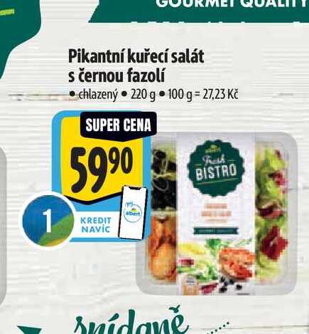 Pikantní kuřecí salát s černou fazolí  220 g