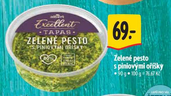  Zelené pesto s piniovými oříšky 90 g  