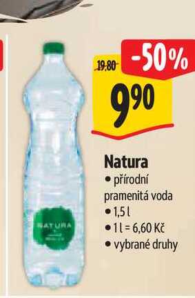   Natura  přírodní pramenitá voda  1,5 l