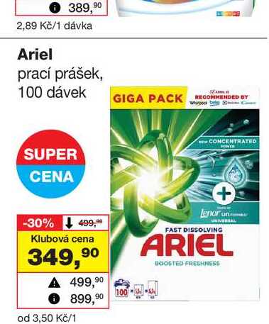 Ariel prací prášek, 100 dávek