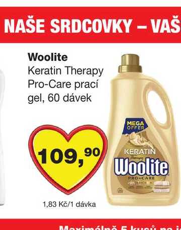 Woolite Keratin Therapy Pro-Care prací gel, 60 dávek
