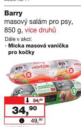 Barry masový salám pro psy, 850 g
