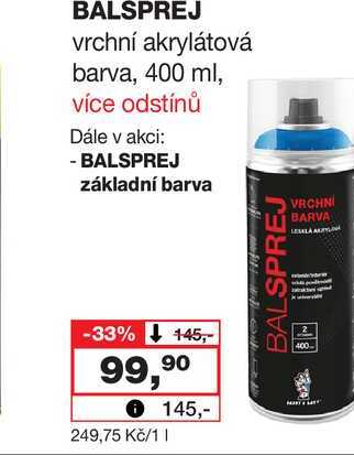 BALSPREJ vrchní akrylátová barva, 400 ml