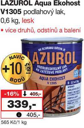 LAZUROL Aqua Ekohost V1305 podlahový lak, 0,6 kg, lesk 