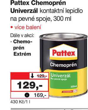 Pattex Chemoprén Univerzál kontaktní lepidlo na pevné spoje, 300 ml