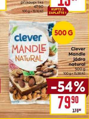 Clever Mandle jádra natural 500 g