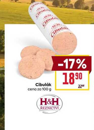 Cibulák cena za 100 g 