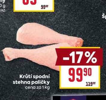 Krůtí spodní stehna paličky cena za 1 kg 