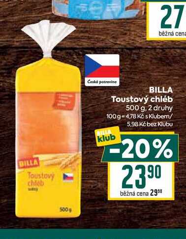 BILLA Toustový chléb 500 g
