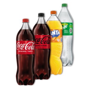 COCA COLA, FANTA, SPRITE, KINLEY TONIC