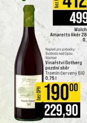 Vinařství Gotberg pozdní sběr 0,75 l