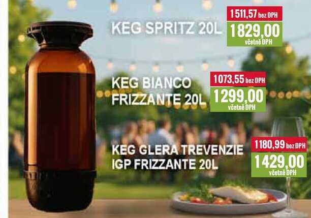 KEG SPRITZ 20L/KEG BIANCO FRIZZANTE 20L/KEG GLERA TREVENZIE IGP FRIZZANTE 20L 