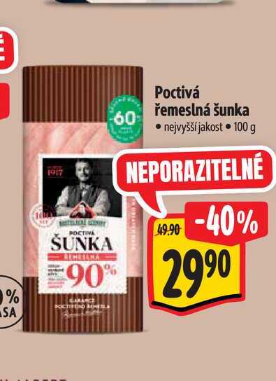   Poctivá řemeslná šunka 100 g