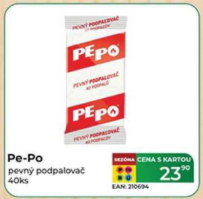 Pe-Po pevný podpalovač 40ks  