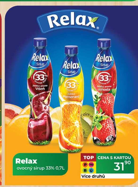Relax ovocný sirup 33% 0,7L 