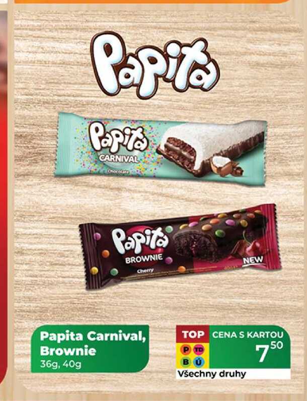 Papita Carnival, Brownie 36g, 40g  