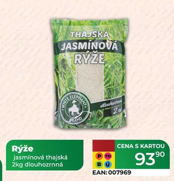 Rýže jasmínová thajská P 2kg dlouhozrnná  