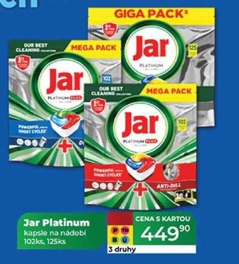 Jar Platinum kapsle na nádobí 102ks, 125ks  