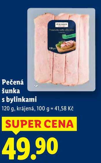 Pečená šunka s bylinkami, 120 g