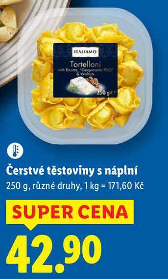 Čerstvé těstoviny s náplní, 250 g