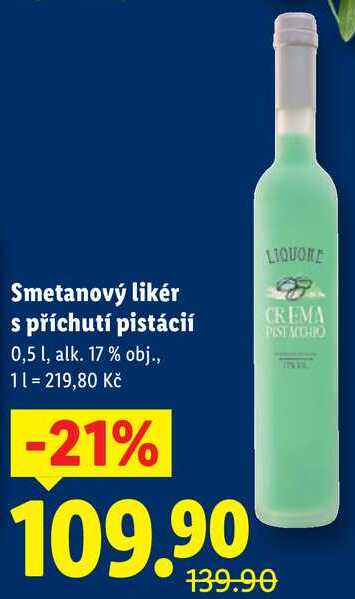 Smetanový likér s příchutí pistácií, 0,5 l