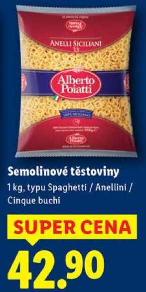 Semolinové těstoviny, 1 kg