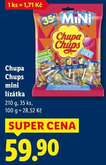 Chupa Chups mini lízátka, 210 g