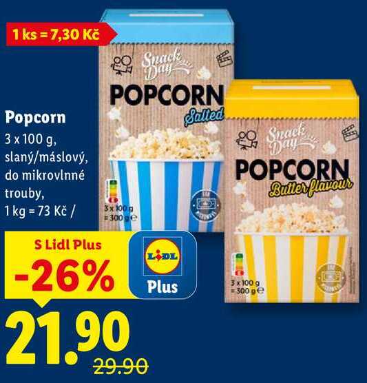 Popcorn, 3x 100 g