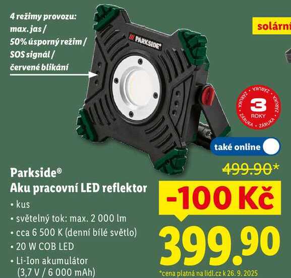 Parkside Aku pracovní LED reflektor 