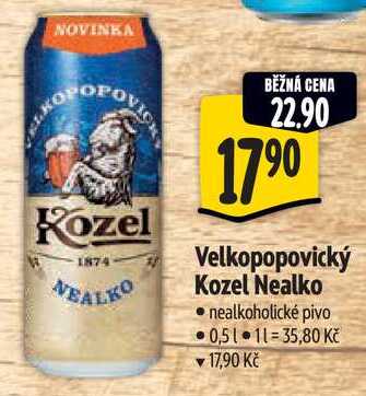 Velkopopovický Kozel Nealko, 0,5 l