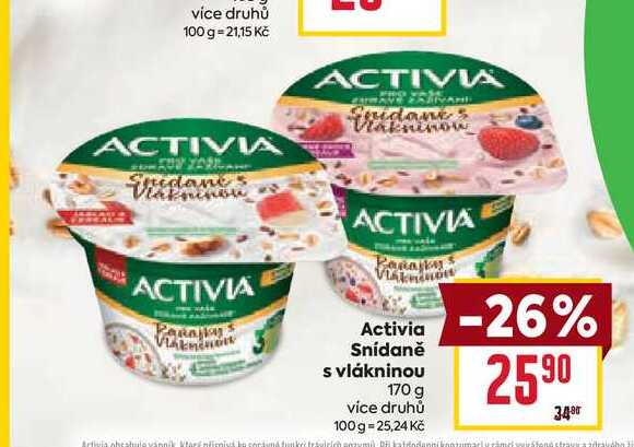 Activia Snídaně s vlákninou 170 g