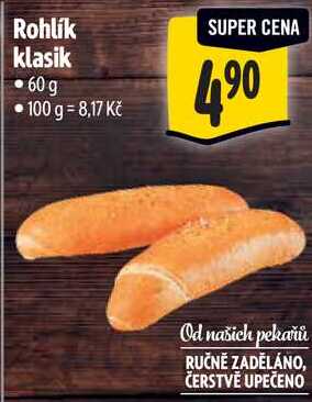 Rohlík klasik, 60 g 