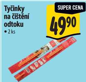 Tyčinky na čištění odtoku, 2 ks 
