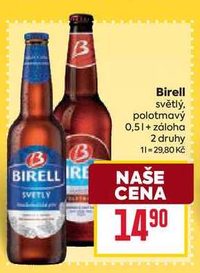 Birell světlý, polotmavý 0,5l