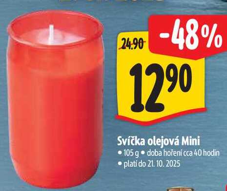 Svíčka olejová Mini 