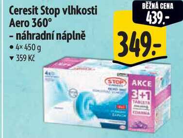 Ceresit Stop vlhkosti Aero 360° - náhradní náplně, 4x 450 g 