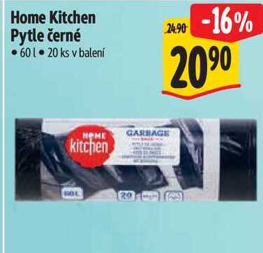 Home Kitchen Pytle černé 60 l, 20 ks