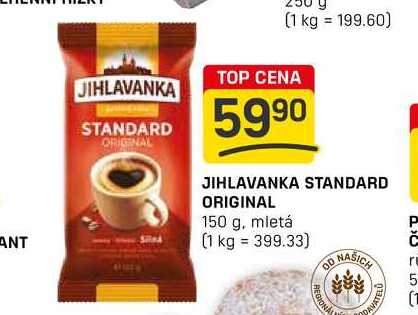 JIHLAVANKA STANDARD ORIGINAL 150 g, mletá