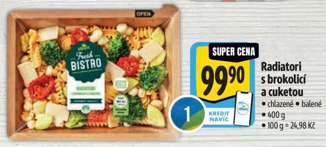 Radiatori s brokolicí a cuketou, 400 g