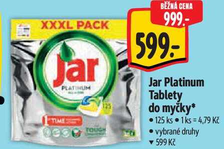 Jar Platinum Tablety do myčky, 125 ks 