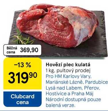 Hovězí plec kulatá, 1 kg, pultový prodej 