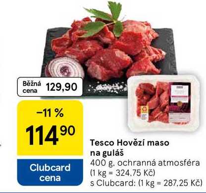 Tesco Hovězí maso na guláš, 400 g 